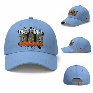 Basketball Dad Baseball Cap Camouflage Flame Graphic For Sport Lover TS12 Baseball Cap Universal Fit Light Blue Print Your Wear