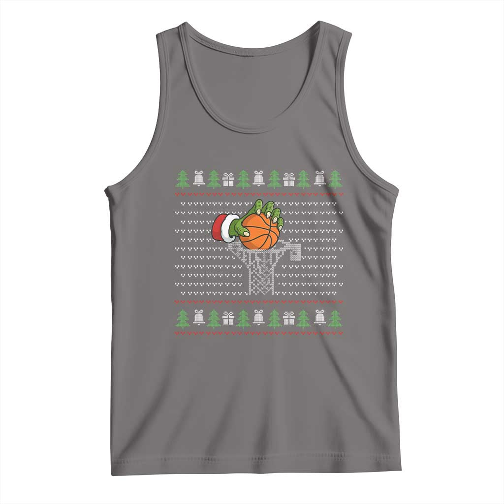 Funny Zombie Hand Basketball Christmas Gift Tank Top TS12 Deep Heather Print Your Wear