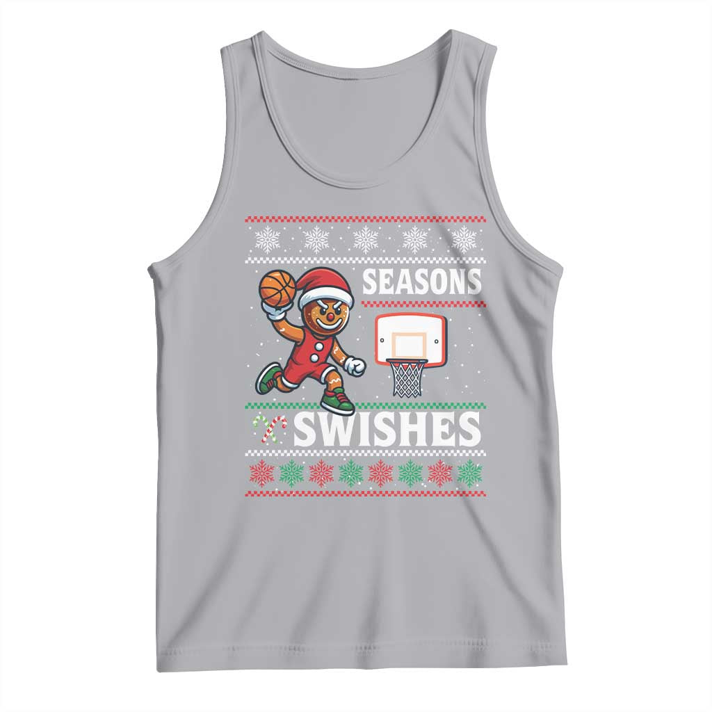 Seasons Swishes Tank Top Funny Gingerbread Basketball Christmas Gift TS12 Athletic Heather Print Your Wear