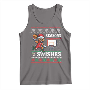 Seasons Swishes Tank Top Funny Gingerbread Basketball Christmas Gift TS12 Deep Heather Print Your Wear