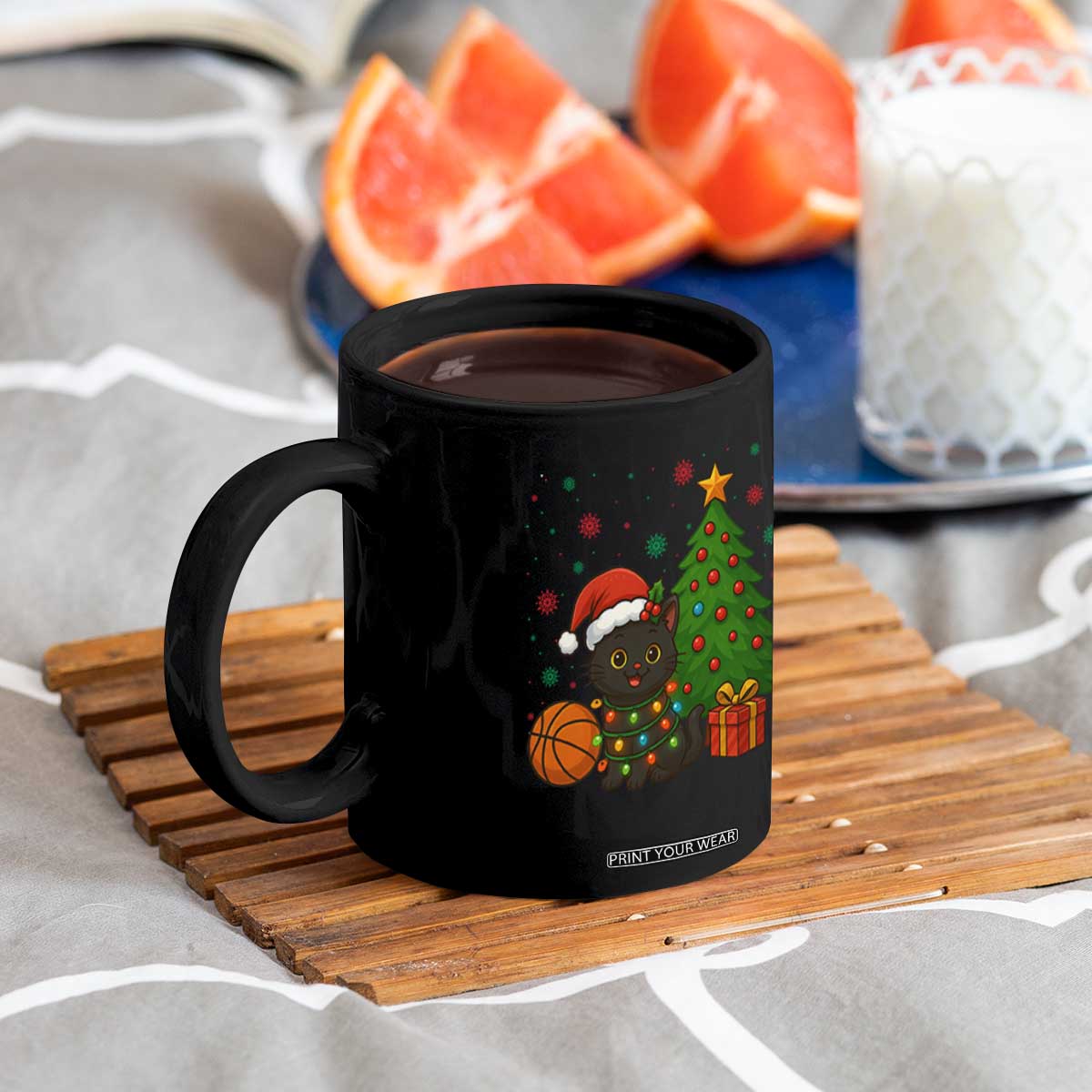 Funny Christmas Black Cat Coffee Mug Gift For Cat Lover TS12 Print Your Wear