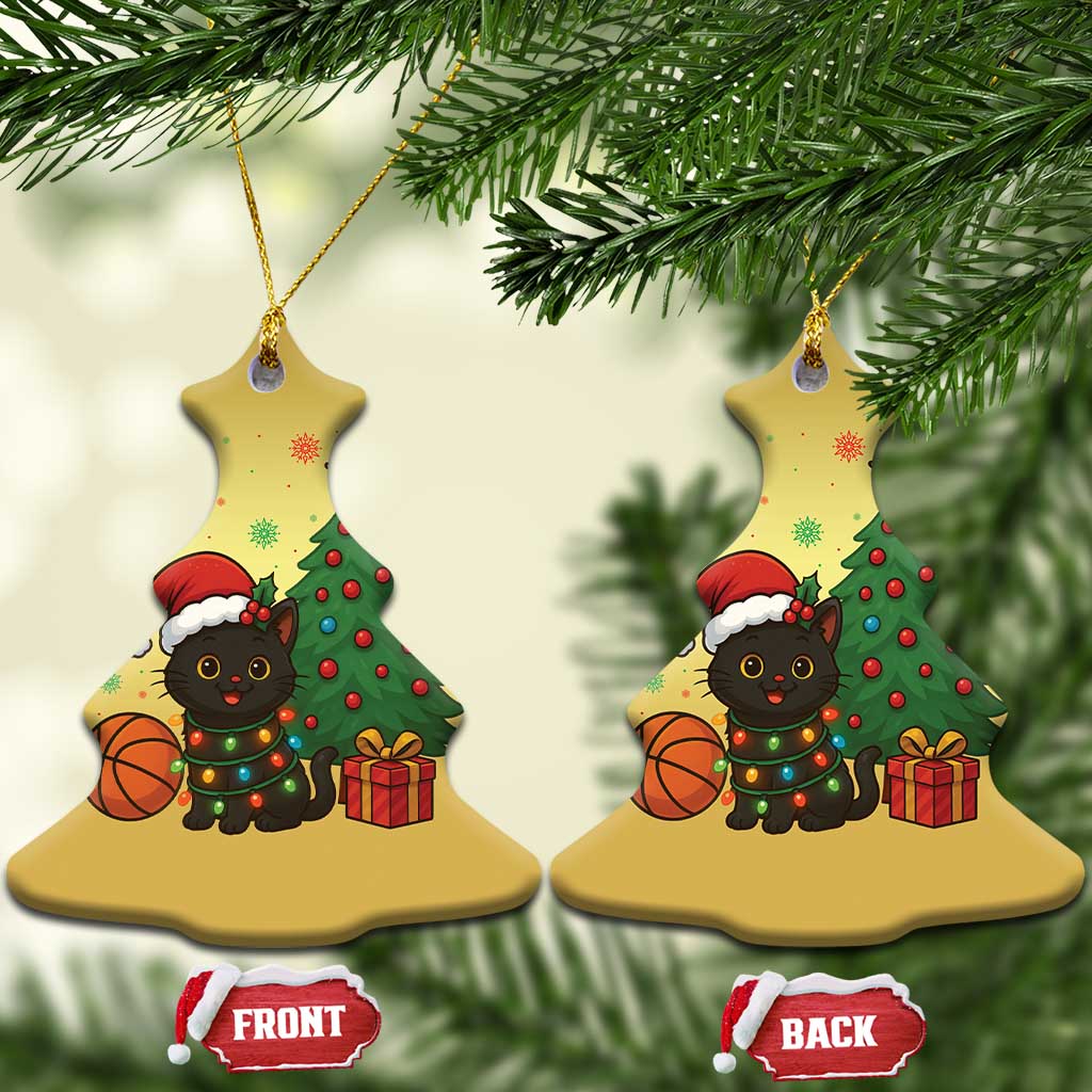 Funny Xmas Black Cat Christmas Ornament Gift For Cat Lover TS12 Christmas Tree Gold Print Your Wear