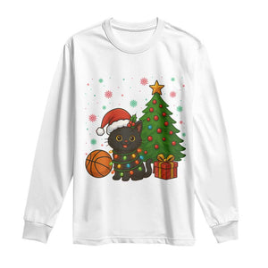 Funny Christmas Black Cat Long Sleeve Shirt Gift For Cat Lover TS12 White Print Your Wear