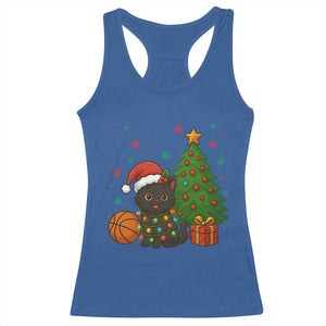 Funny Christmas Black Cat Racerback Tank Top Gift For Cat Lover TS12 Royal Blue Print Your Wear