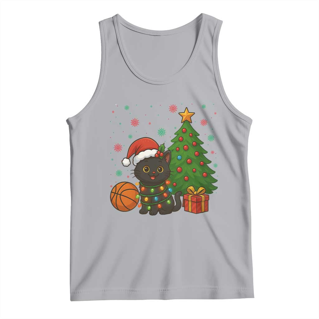 Funny Christmas Black Cat Tank Top Gift For Cat Lover TS12 Athletic Heather Print Your Wear