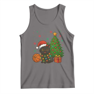 Funny Christmas Black Cat Tank Top Gift For Cat Lover TS12 Deep Heather Print Your Wear