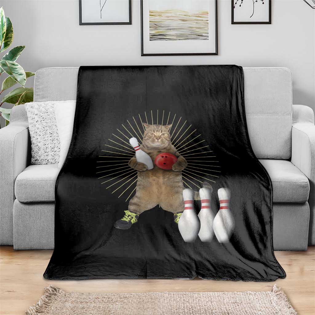 Funny Cat Bowling Meme Throw Blanket Gift For Bowlers TS12 Print Your Wear
