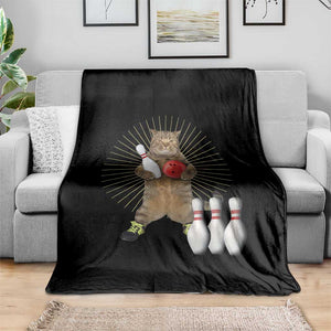 Funny Cat Bowling Meme Throw Blanket Gift For Bowlers TS12 Print Your Wear