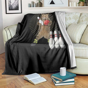 Funny Cat Bowling Meme Throw Blanket Gift For Bowlers TS12 Print Your Wear