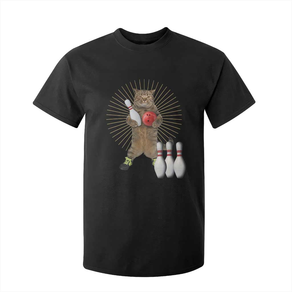 Funny Cat Bowling Meme T Shirt For Kid Gift For Bowlers TS12 Black Print Your Wear