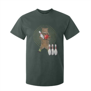 Funny Cat Bowling Meme T Shirt For Kid Gift For Bowlers TS12 Dark Forest Green Print Your Wear