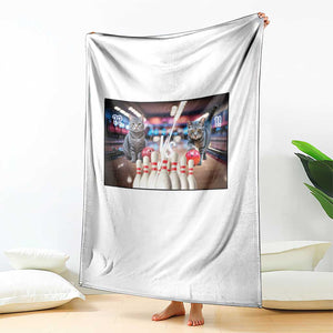 Funny Cats Bowling Battle Throw Blanket Gift For Cat Lovers TS12 Print Your Wear