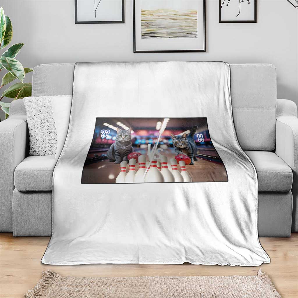 Funny Cats Bowling Battle Throw Blanket Gift For Cat Lovers TS12 Print Your Wear