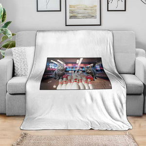 Funny Cats Bowling Battle Throw Blanket Gift For Cat Lovers TS12 Print Your Wear
