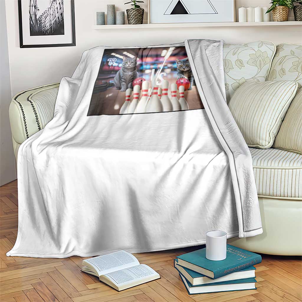 Funny Cats Bowling Battle Throw Blanket Gift For Cat Lovers TS12 Print Your Wear