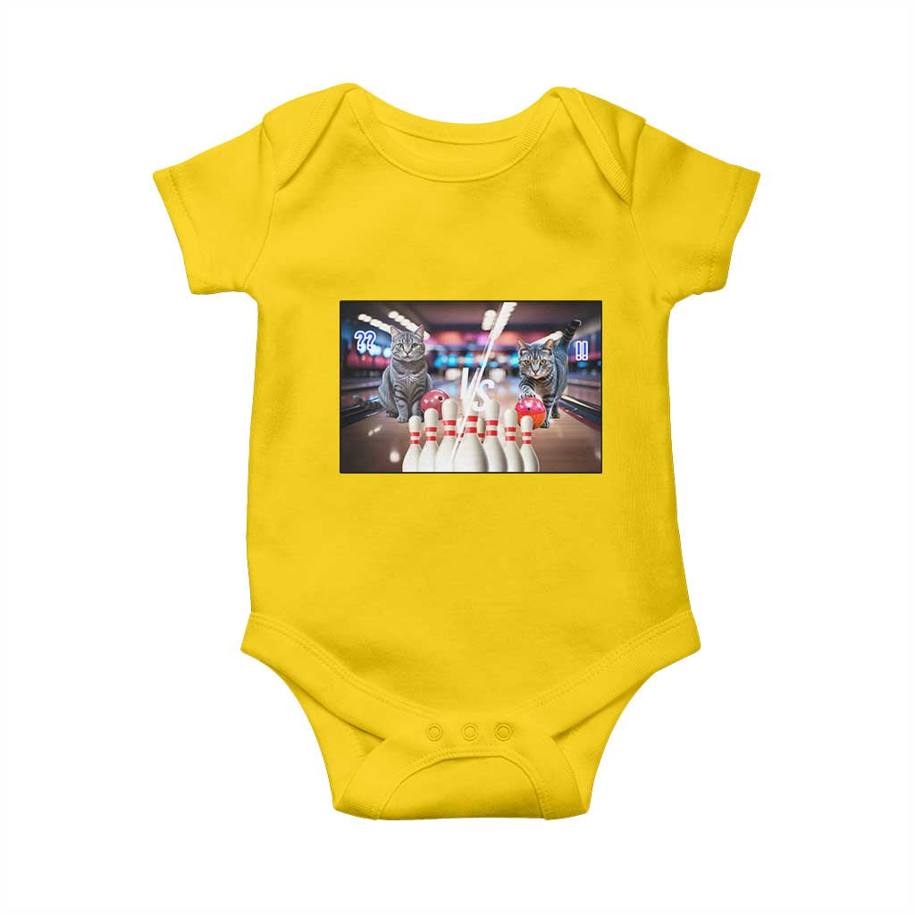 Funny Cats Bowling Battle Baby Onesie Gift For Cat Lovers TS12 Daisy Print Your Wear