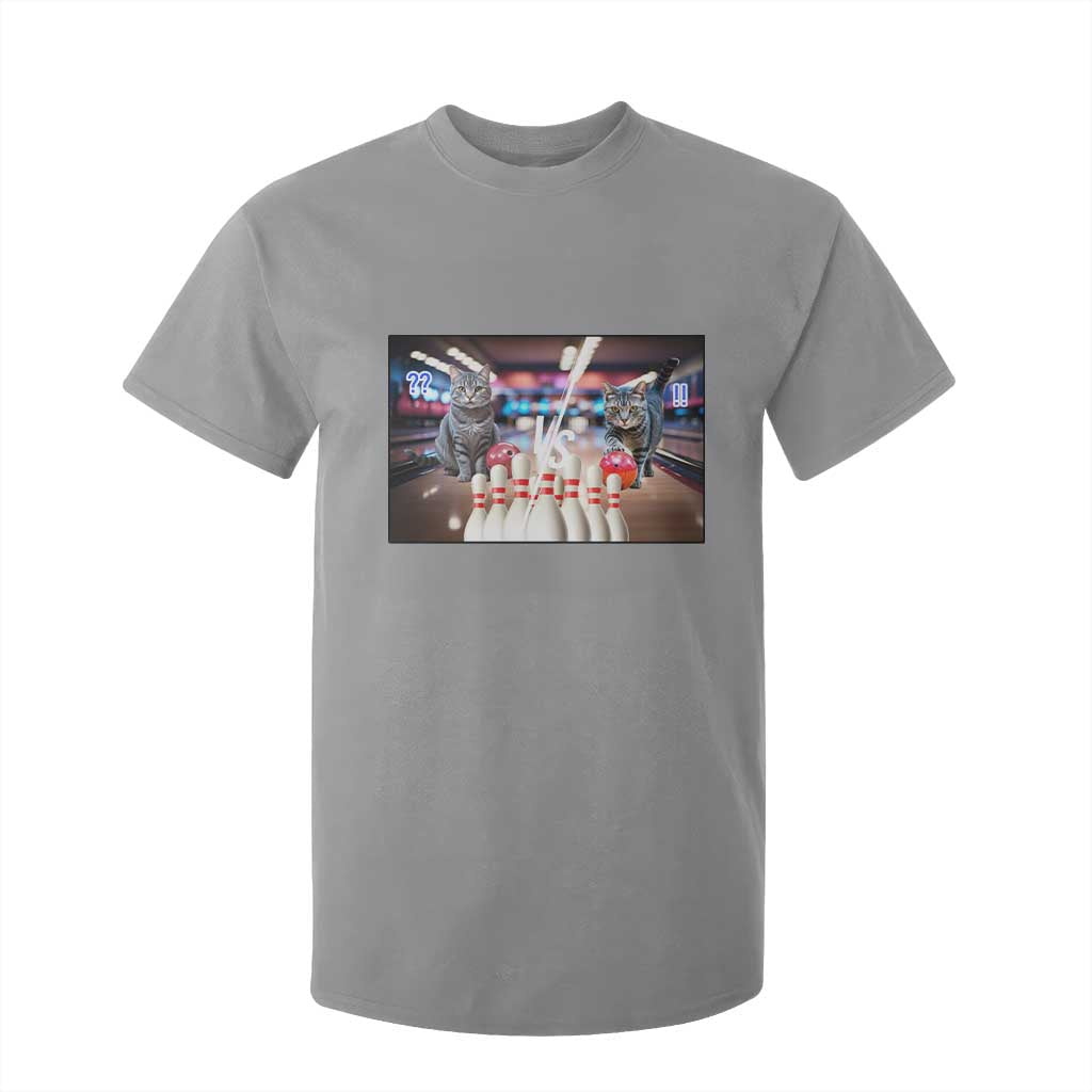 Funny Cats Bowling Battle T Shirt For Kid Gift For Cat Lovers TS12 Sport Gray Print Your Wear