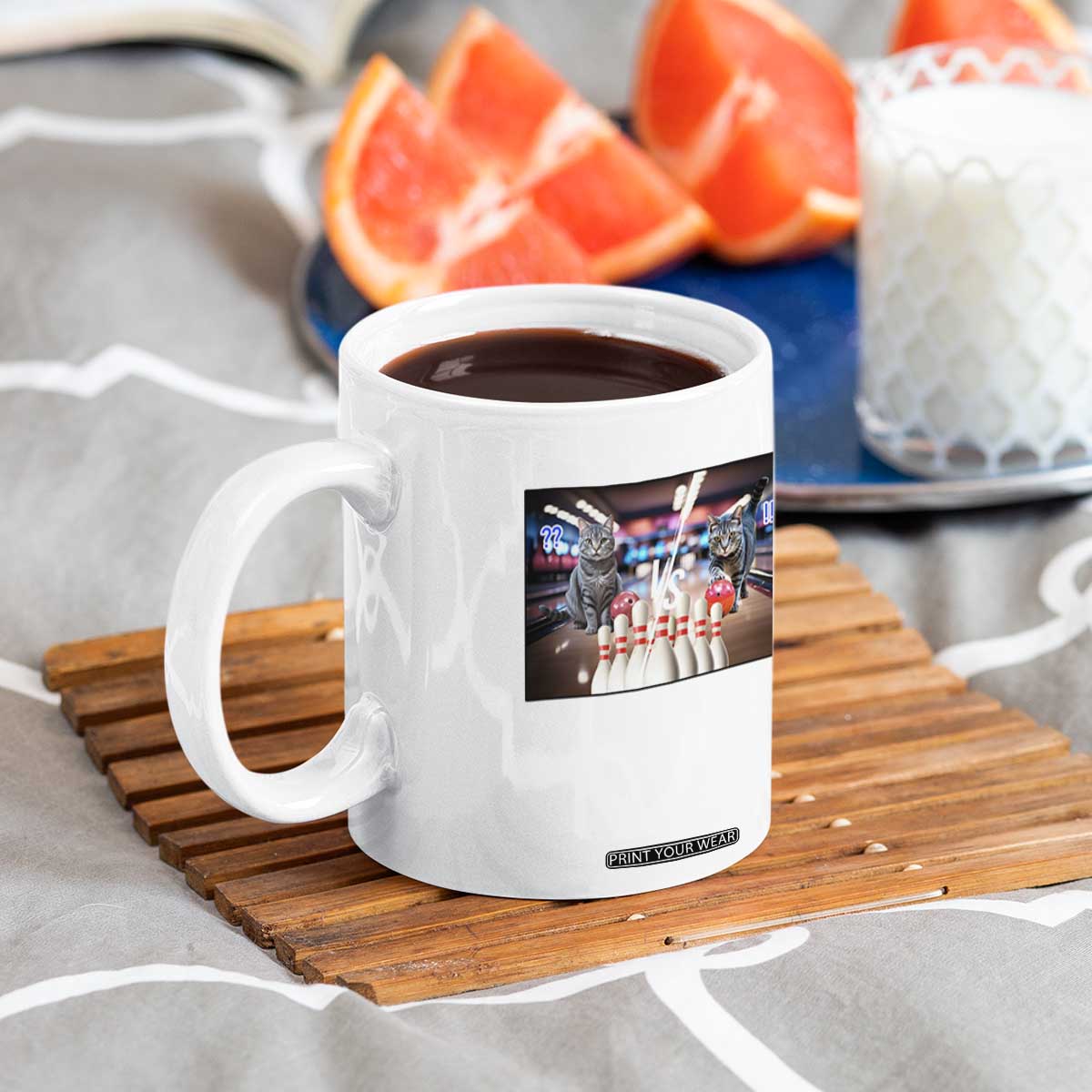 Funny Cats Bowling Battle Coffee Mug Gift For Cat Lovers TS12 Print Your Wear