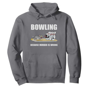 Funny Cat Hoodie Bowling Because Murder Is Wrong Gift TS12 Charcoal Print Your Wear