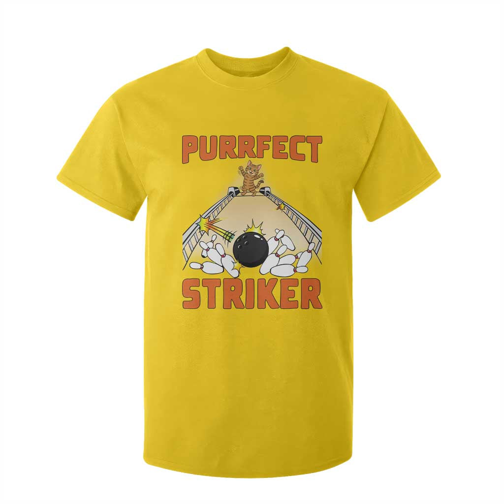 Funny Cat Bowling Gift T Shirt For Kid Purrfect Striker TS12 Daisy Print Your Wear