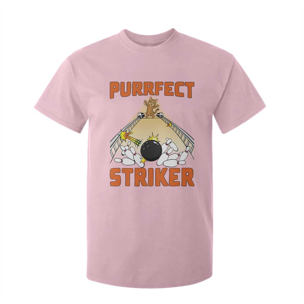 Funny Cat Bowling Gift T Shirt For Kid Purrfect Striker TS12 Light Pink Print Your Wear