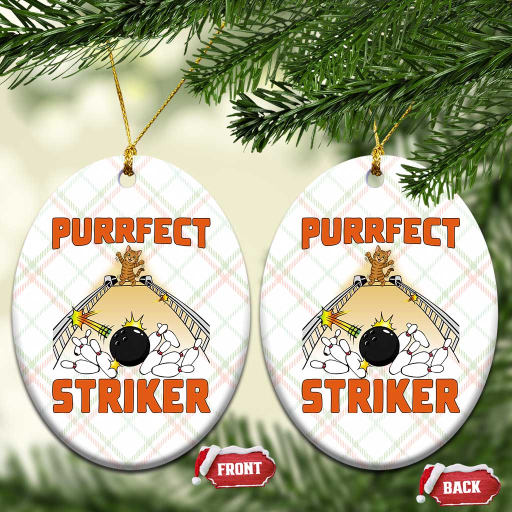 Funny Cat Bowling Gift Ceramic Ornament Purrfect Striker TS12 Print Your Wear