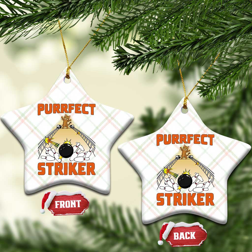 Funny Cat Bowling Gift Ceramic Ornament Purrfect Striker TS12 Print Your Wear