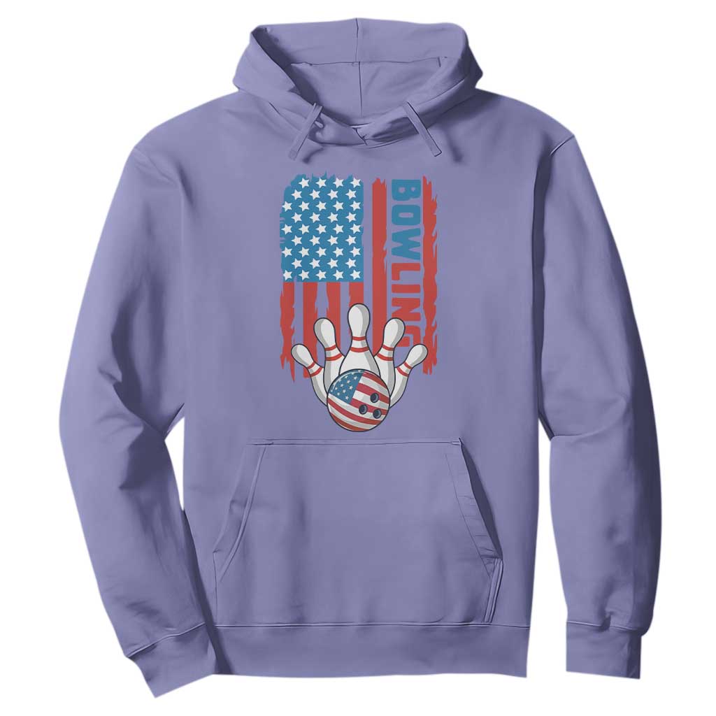 American Flag Patriotic Bowling Hoodie Bowler Gift TS12 Violet Print Your Wear