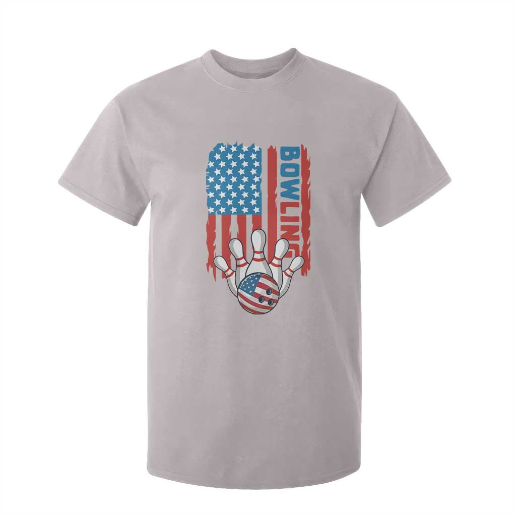 American Flag Patriotic Bowling T Shirt For Kid Bowler Gift TS12 Ice Gray Print Your Wear