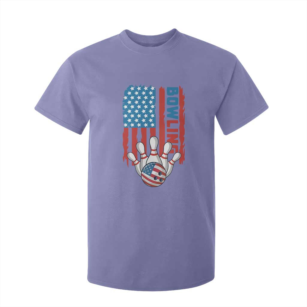 American Flag Patriotic Bowling T Shirt For Kid Bowler Gift TS12 Violet Print Your Wear