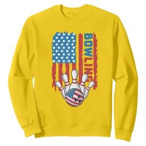 American Flag Patriotic Bowling Sweatshirt Bowler Gift TS12 Daisy Print Your Wear