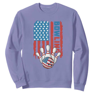 American Flag Patriotic Bowling Sweatshirt Bowler Gift TS12 Violet Print Your Wear