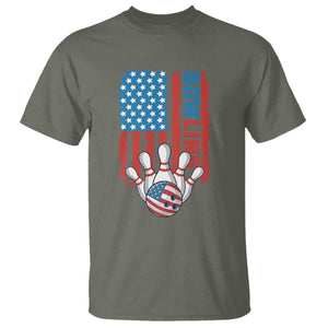 American Flag Patriotic Bowling T Shirt Bowler Gift TS12 Military Green Print Your Wear