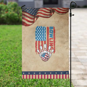 American Flag Patriotic Bowling Garden Flag Bowler Gift TS12 Vintage Rustic Tan Navy Print Your Wear