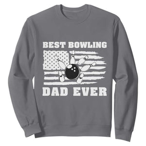 Best Bowling Dad Ever Sweatshirt American Flag Patriotic Bowler Gift TS12 Charcoal Print Your Wear
