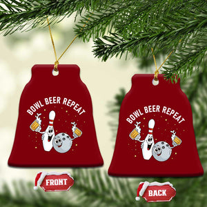 Funny Bowling Beer Lover Gift Ceramic Ornament Bowl Beer Repeat TS12 Print Your Wear
