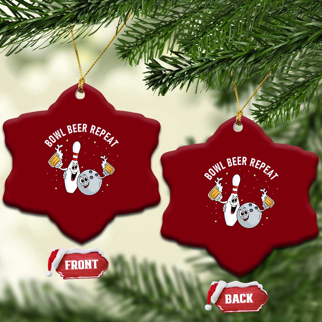 Funny Bowling Beer Lover Gift Ceramic Ornament Bowl Beer Repeat TS12 Print Your Wear