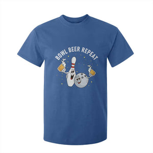 Funny Bowling Beer Lover Gift T Shirt For Kid Bowl Beer Repeat TS12 Royal Blue Print Your Wear