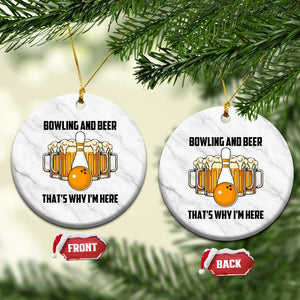 Bowling And Beer That's Why I'm Here Ceramic Ornament Drinking Bowling Gift TS12 1pc White Marble Print Your Wear