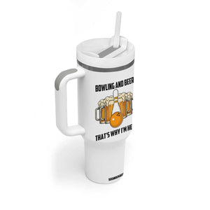 Bowling And Beer That's Why I'm Here Tumbler With Handle Drinking Bowling Gift TS12 Print Your Wear