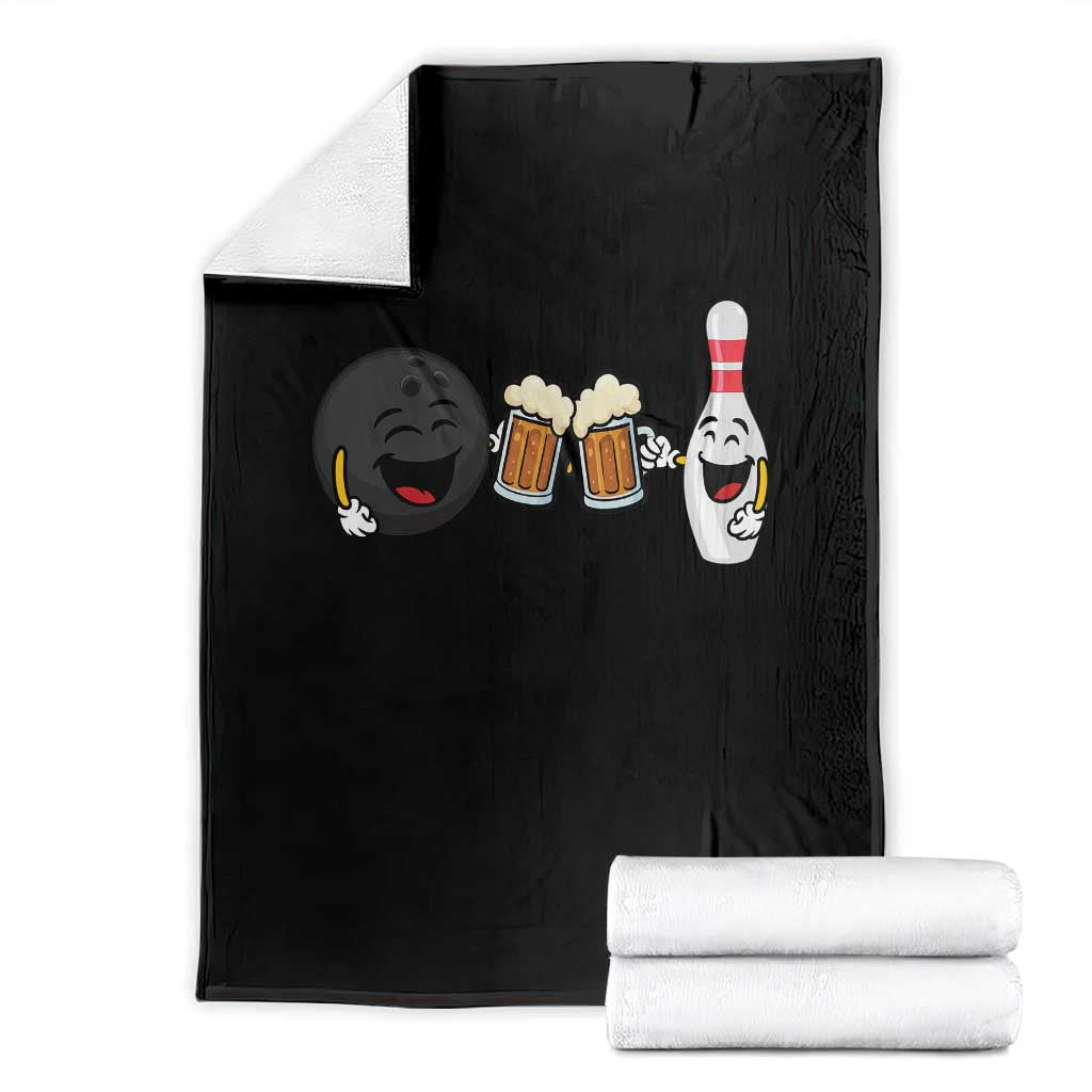 Funny Bowling And Beer Lover Gift Throw Blanket TS12 Black Print Your Wear