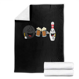 Funny Bowling And Beer Lover Gift Throw Blanket TS12 Black Print Your Wear