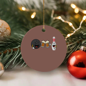 Funny Bowling And Beer Lover Gift Ceramic Ornament TS12 1pc Mocha Print Your Wear