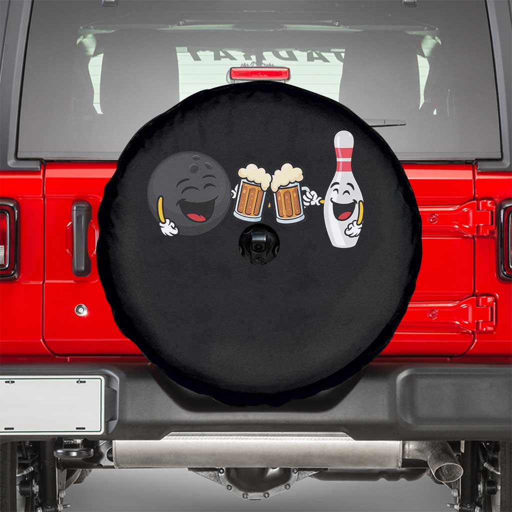 Funny Bowling And Beer Lover Gift Spare Tire Cover TS12 Black Print Your Wear