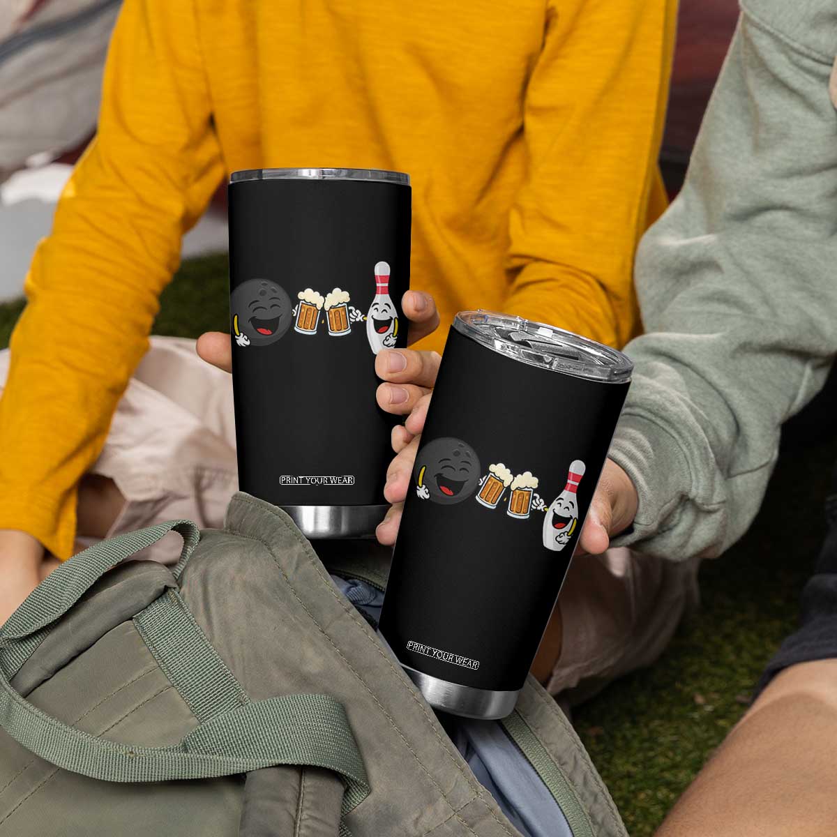 Funny Bowling And Beer Lover Gift Tumbler Cup TS12 Print Your Wear