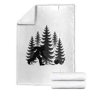 Funny Bigfoot Bowler Throw Blanket Bowling Strike Sports Lover Gift TS12 White Print Your Wear