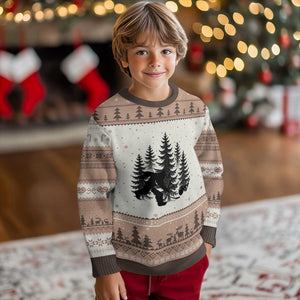 Funny Bigfoot Bowler Ugly Christmas Sweater Bowling Strike Sports Lover Gift TS12 Mocha Mousse Print Your Wear
