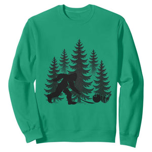 Funny Bigfoot Bowler Sweatshirt Bowling Strike Sports Lover Gift TS12 Irish Green Print Your Wear
