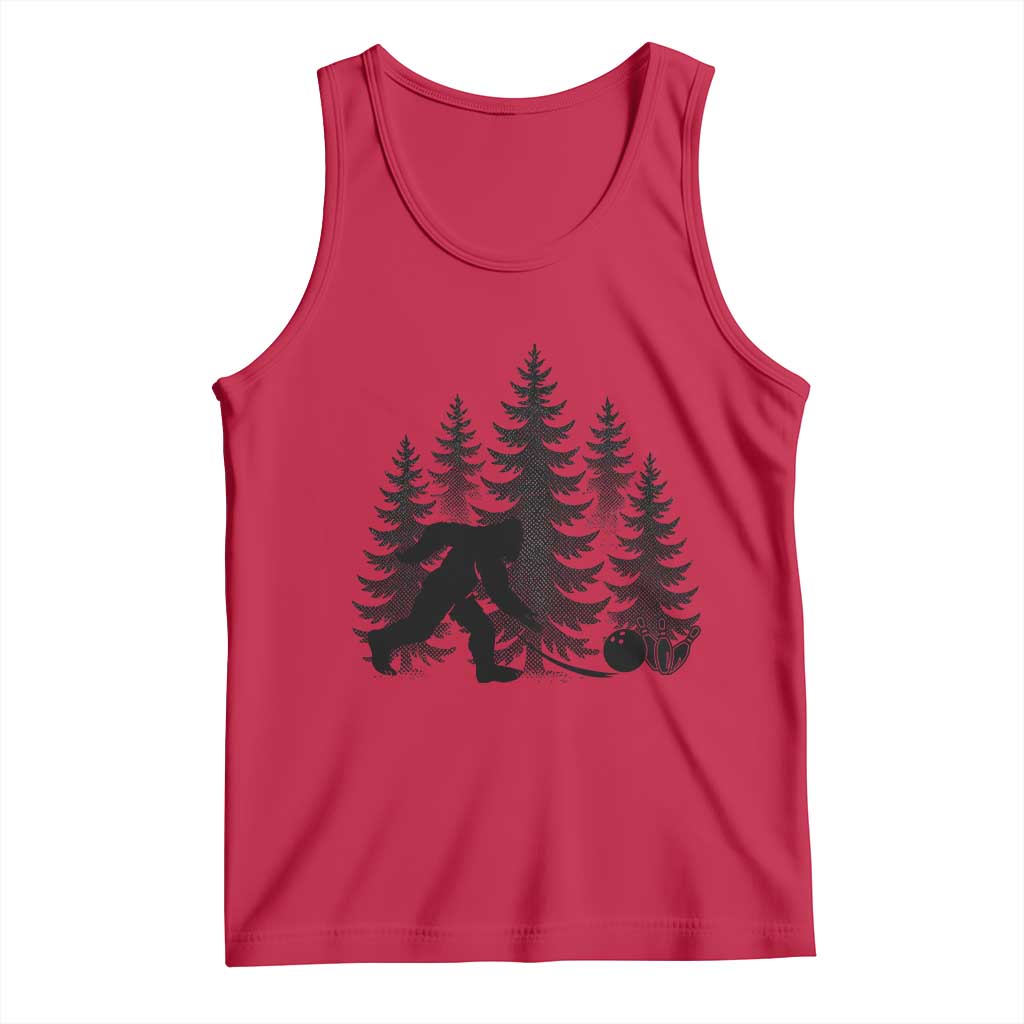 Funny Bigfoot Bowler Tank Top Bowling Strike Sports Lover Gift TS12 Red Print Your Wear