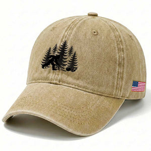 Funny Bigfoot Bowler Washed Cotton Baseball Cap Bowling Strike Sports Lover Gift TS12 Print Your Wear